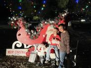 Family around Santa