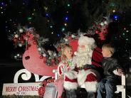Family around Santa