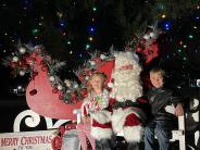 Family around Santa