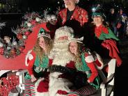 Family around Santa