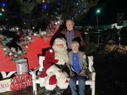 Family around Santa