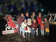 Family around Santa