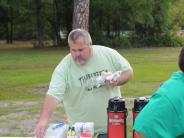 Family and Friends Gathered Around for the Town Clean Up