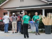 Family and Friends Gathered Around for the Town Clean Up