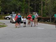 Family and Friends Gathered Around for the Town Clean Up