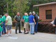 Family and Friends Gathered Around for the Town Clean Up