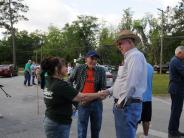 Family and Friends Gathered Around for the Town Clean Up