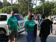 Family and Friends Gathered Around for the Town Clean Up