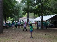 Family and Friends Gathered Around for the Town Clean Up