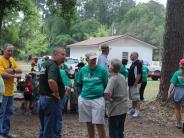Family and Friends Gathered Around for the Town Clean Up
