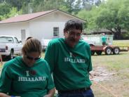 Family and Friends Gathered Around for the Town Clean Up