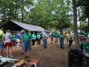 Family and Friends Gathered Around for the Town Clean Up