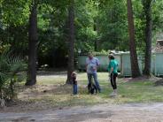 Family and Friends Gathered Around for the Town Clean Up