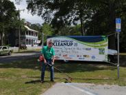 Family and Friends Gathered Around for the Town Clean Up