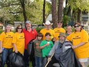 Family and Friends Gathered Around for the Town Clean Up