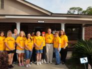 Family and Friends Gathered Around for the Town Clean Up