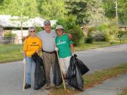 Family and Friends Gathered Around for the Town Clean Up