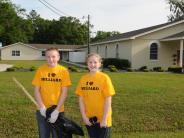 Family and Friends Gathered Around for the Town Clean Up