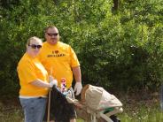 Family and Friends Gathered Around for the Town Clean Up