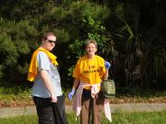 Family and Friends Gathered Around for the Town Clean Up