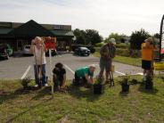 Family and Friends Gathered Around for the Town Clean Up