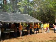 Family and Friends Gathered Around for the Town Clean Up