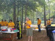 Family and Friends Gathered Around for the Town Clean Up