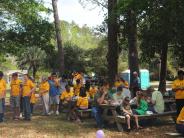 Family and Friends Gathered Around for the Town Clean Up