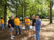 Family and Friends Gathered Around for the Town Clean Up