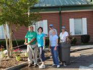 Family and Friends Gathered Around for the Town Clean Up