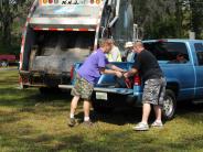 Family and Friends Gathered Around for the Town Clean Up