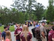 Family and Friends Gathered Around for the Town Clean Up
