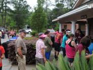 Family and Friends Gathered Around for the Town Clean Up