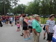 Family and Friends Gathered Around for the Town Clean Up