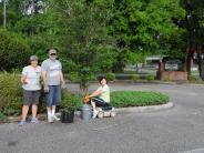 Family and Friends Gathered Around for the Town Clean Up