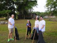 Family and Friends Gathered Around for the Town Clean Up