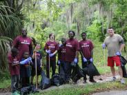 Family and Friends Gathered Around for the Town Clean Up