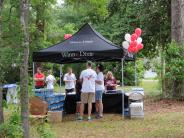 Family and Friends Gathered Around for the Town Clean Up