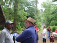Family and Friends Gathered Around for the Town Clean Up
