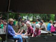 Family and Friends Gathered Around for the Town Clean Up
