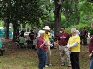 Family and Friends Gathered Around for the Town Clean Up