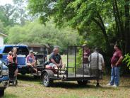 Family and Friends Gathered Around for the Town Clean Up