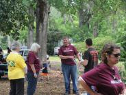 Family and Friends Gathered Around for the Town Clean Up