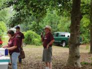Family and Friends Gathered Around for the Town Clean Up
