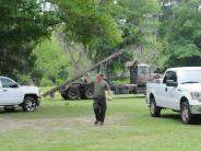 Family and Friends Gathered Around for the Town Clean Up