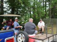 Family and Friends Gathered Around for the Town Clean Up