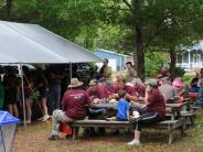 Family and Friends Gathered Around for the Town Clean Up