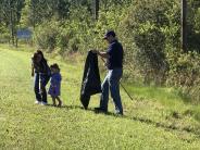 Friends and Family Gather Around for the Town Clean Up