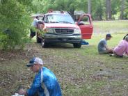 Friends and Family Gather Around for the Town Clean Up