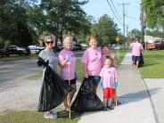 Friends and Family Gather Around for the Town Clean Up